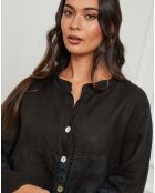 Chemise 100% Lin Nissam noire
