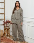 Chemise 100% Lin Nissam taupe