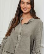 Chemise 100% Lin Nissam taupe