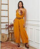 Combinaison 100% Lin Tuchex jaune moutarde