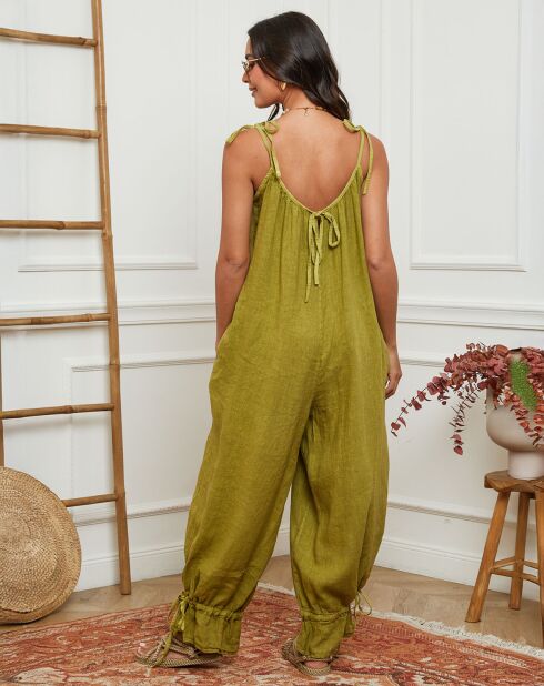 Combinaison 100% Lin Tuchex vert anis