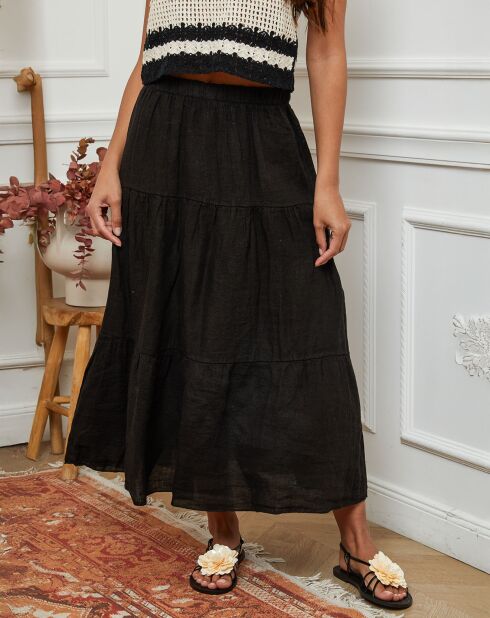 Jupe 100% Lin Landers noire