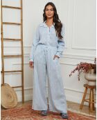 Pantalon en Lin mélangé Gordal bleu ciel