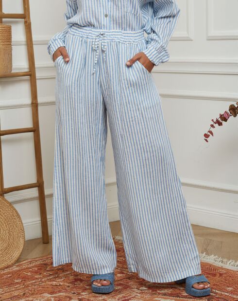 Pantalon en Lin mélangé Gordal bleu ciel