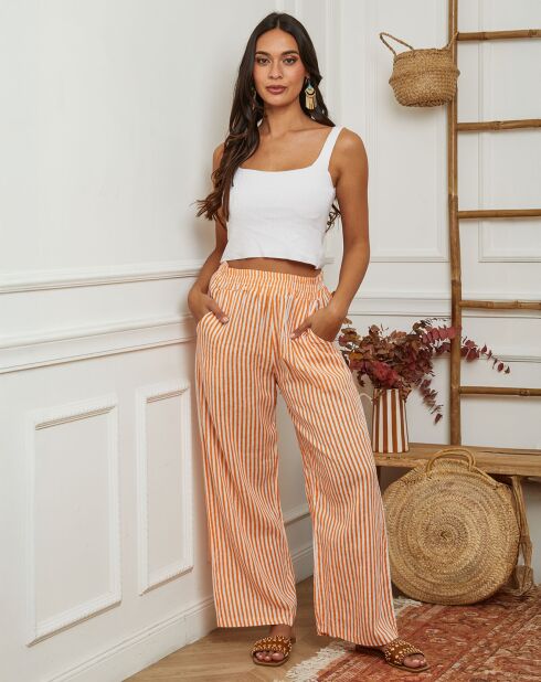 Pantalon en Lin mélangé Gordal orange