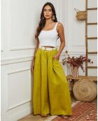 Pantalon 100% Lin Lornica vert anis