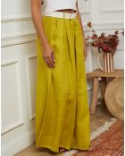 Pantalon 100% Lin Lornica vert anis