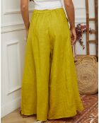 Pantalon 100% Lin Lornica vert anis