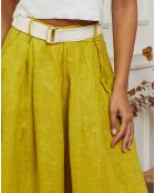 Pantalon 100% Lin Lornica vert anis
