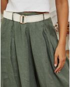 Pantalon 100% Lin Lornica vert kaki