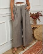 Pantalon 100% Lin Lornica taupe