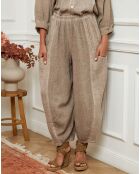 Pantalon 100% Lin Manga taupe