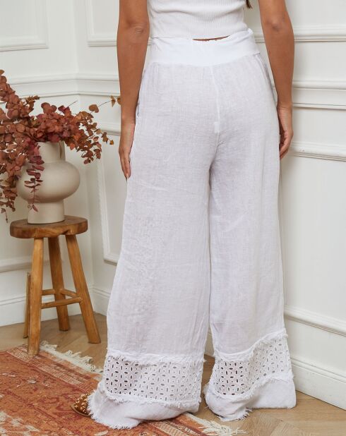 Pantalon 100% Lin Odel blanc