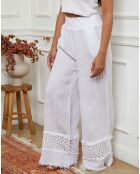 Pantalon 100% Lin Odel blanc