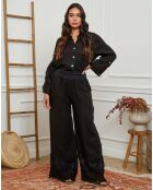 Pantalon 100% Lin Odel noir