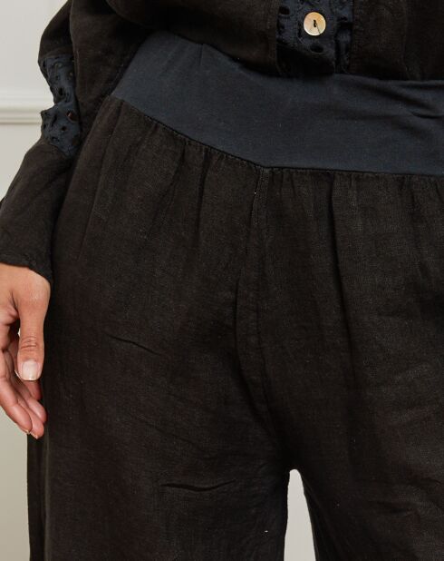Pantalon 100% Lin Odel noir