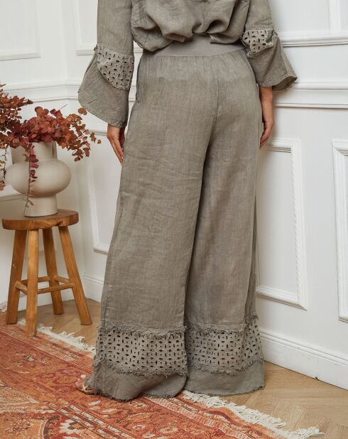 Pantalon 100% Lin Odel taupe