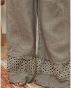 Pantalon 100% Lin Odel taupe