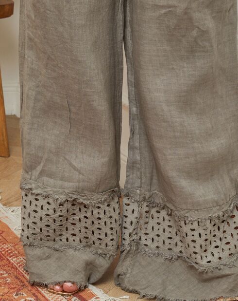 Pantalon 100% Lin Odel taupe