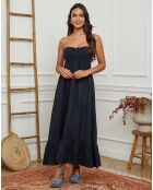 Robe 100% Lin Gretz bleu marine