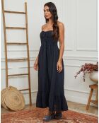 Robe 100% Lin Gretz bleu marine