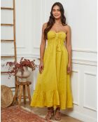 Robe 100% Lin Gretz jaune moutarde