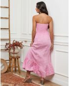 Robe 100% Lin Gretz rose bonbon