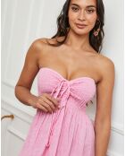 Robe 100% Lin Gretz rose bonbon