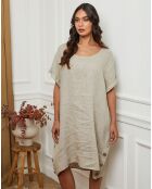 Robe 100% Lin Harvel taupe