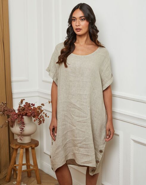 Robe 100% Lin Harvel taupe