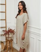 Robe 100% Lin Harvel taupe