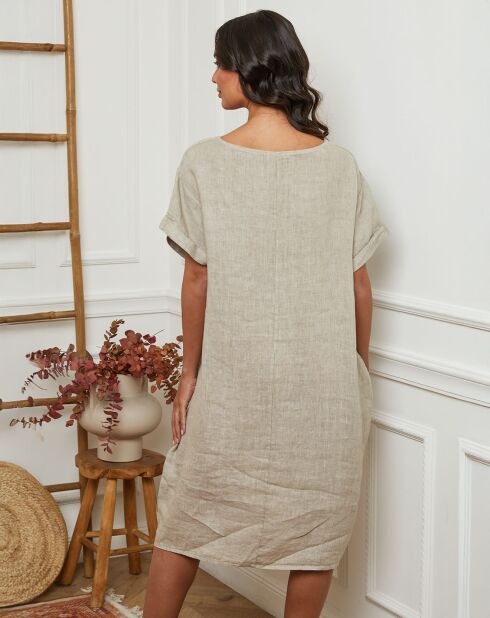 Robe 100% Lin Harvel taupe
