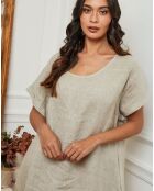 Robe 100% Lin Harvel taupe