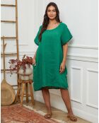 Robe 100% Lin Harvel verte