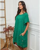 Robe 100% Lin Harvel verte