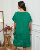 Robe 100% Lin Harvel verte