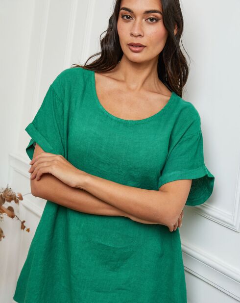 Robe 100% Lin Harvel verte