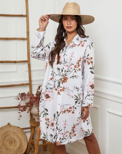 Robe en Lin mélangé Ivika blanche