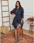 Robe en Lin mélangé Ivika bleu marine