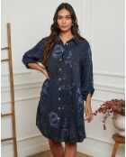 Robe en Lin mélangé Ivika bleu marine