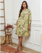 Robe en Lin mélangé Ivika vert anis