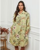 Robe en Lin mélangé Ivika vert anis