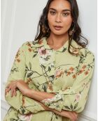 Robe en Lin mélangé Ivika vert anis