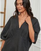 Robe 100% Lin Jacobi noire