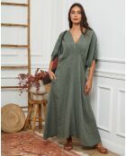 Robe 100% Lin Jacobi vert kaki