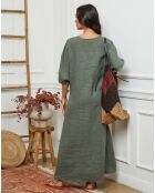 Robe 100% Lin Jacobi vert kaki