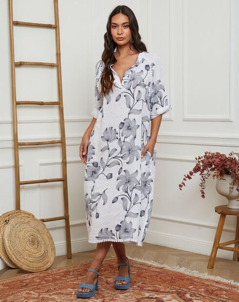 Robe 100% Lin Korry blanche