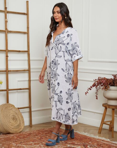 Robe 100% Lin Korry blanche