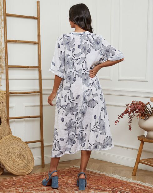 Robe 100% Lin Korry blanche