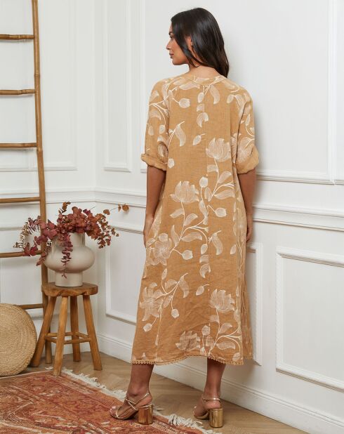 Robe 100% Lin Korry camel